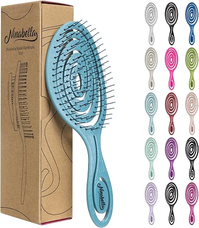 Ninabella Detangling Hair Brush Teal - No Pull Spiral Comfort Brush
