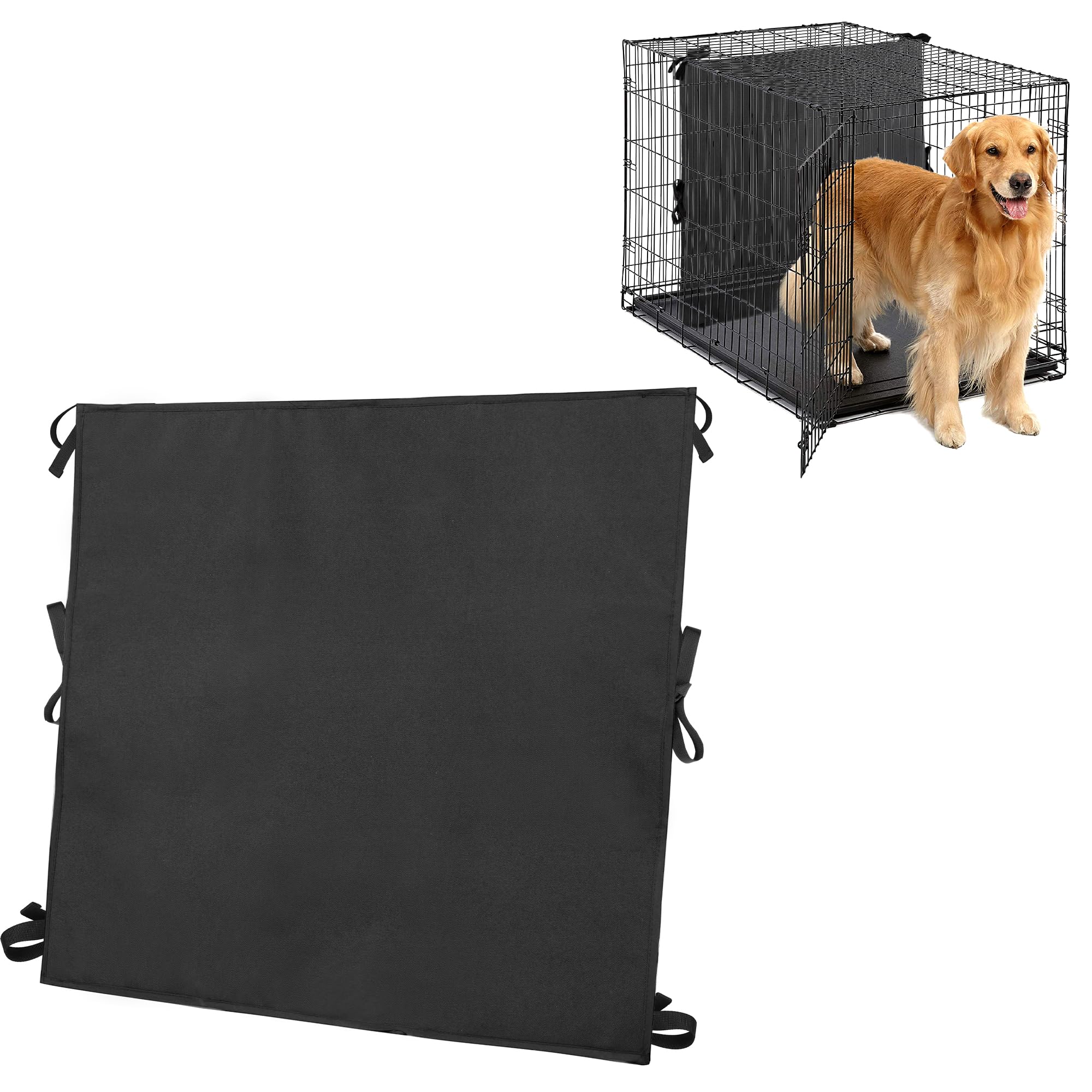 Photo 1 of *NOT CAGE* Soft Dog Crate Divider Panel for 48" Crate, Durable Thick Dog Kennel Divider with Ties, Black, 29" H x 31“W