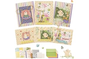 CREATIVETREES DIY Card Making Kit for Adults Cute cat-Themed & Thank You Cards with Envelopes for Birthdays, Weddings, Teachers, Parents, and Gift Giving (9 Sets)