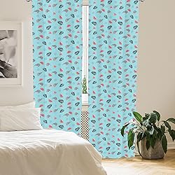 Lunarable Kiwi Curtains, Exotic Abstract Continuous