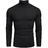 COOFANDY Men's Slim Fit Turtleneck Sweater Casual Basic Knitted Long Sleeve Pullover Sweater