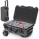 NANUK 935 Hard Case with Padded Divider – Waterproof Equipment Case with Wheels, 22” x 14” x 9” – Dustproof and Impact Resistant, Airline Carry-On Approved – Graphite