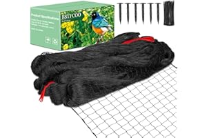 BSTPCOO 25'x25' Bird Netting for Chicken Coop, Nylon 3/4" Mesh Poultry Netting Chicken Net Roof Hawk, Aviary Net Deer Fence Pests Trellis Garden Nettings for Fruits Trees Plant