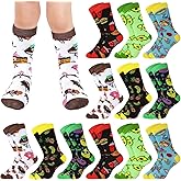 Breathffy 12 Pairs Funny Crazy Kid Socks Bulk Novelty Silly Cute Food Cartoon Crew Socks Hilarious Stockings for Boy Girl 6-15 Years
