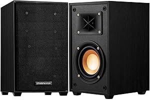 Starfavor Passive Bookshelf Speakers,2 Way Home Stereo Speakers,Passive Speakers Pair for Desktop Stereo or Home Theater Surround Sound,Boost Bass,4-inch woofer and 1.5" Aluminum Tweeter