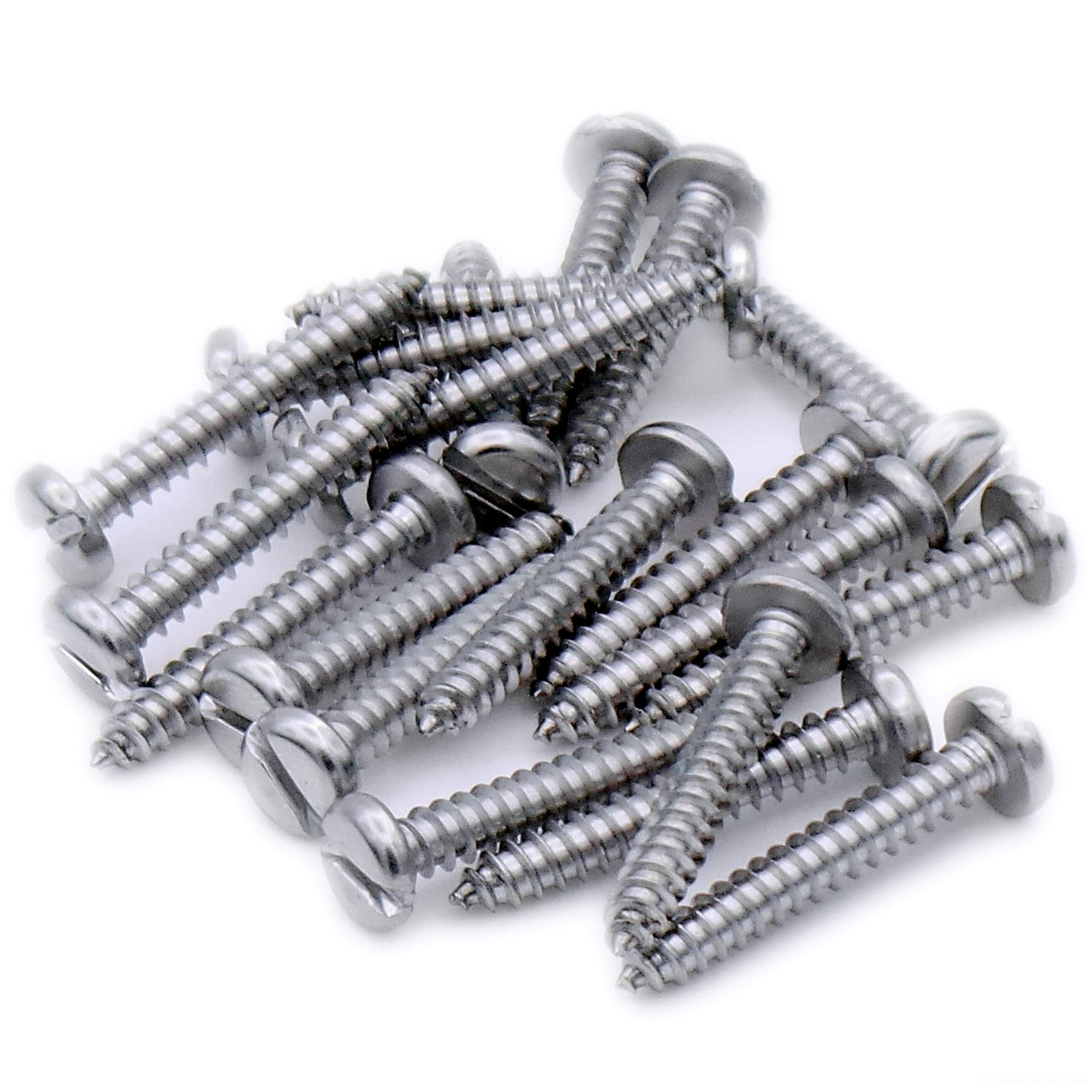 No.14 x 2.75 (6.3mm x 70mm) Slot Pan Self-Tapping Screw - Stainless Steel (A2) (Pack of 20)