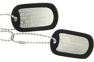 YIPPO ACCESSORIES John Rambo Stainless Steel Military Dog Tag Set Movie Cosplay Costume Halloween Prop