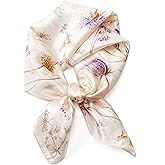 100% Mulberry Silk Scarf for Women, Bandana Square Satin Neck Head Scarf for Hair 27"x27" Handbag Accessories