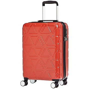 AmazonBasics - Hochwertiger Hartschalen-Trolley „Pyramid“, mit Schwenkrollen, 50,8 cm, Rot