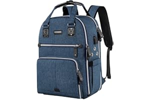 SINVICKO Crochet Bag, Knitting Bag Backpack and Totes Organizer with USB Charging Port, Large Yarn Storage Tote Bag