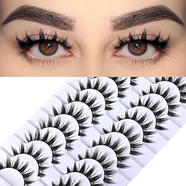 Veleasha Falsche Wimpern 14 Paar – 3D Faux Mink, Fluffig & Natürlicher Look (Modell 3D07)