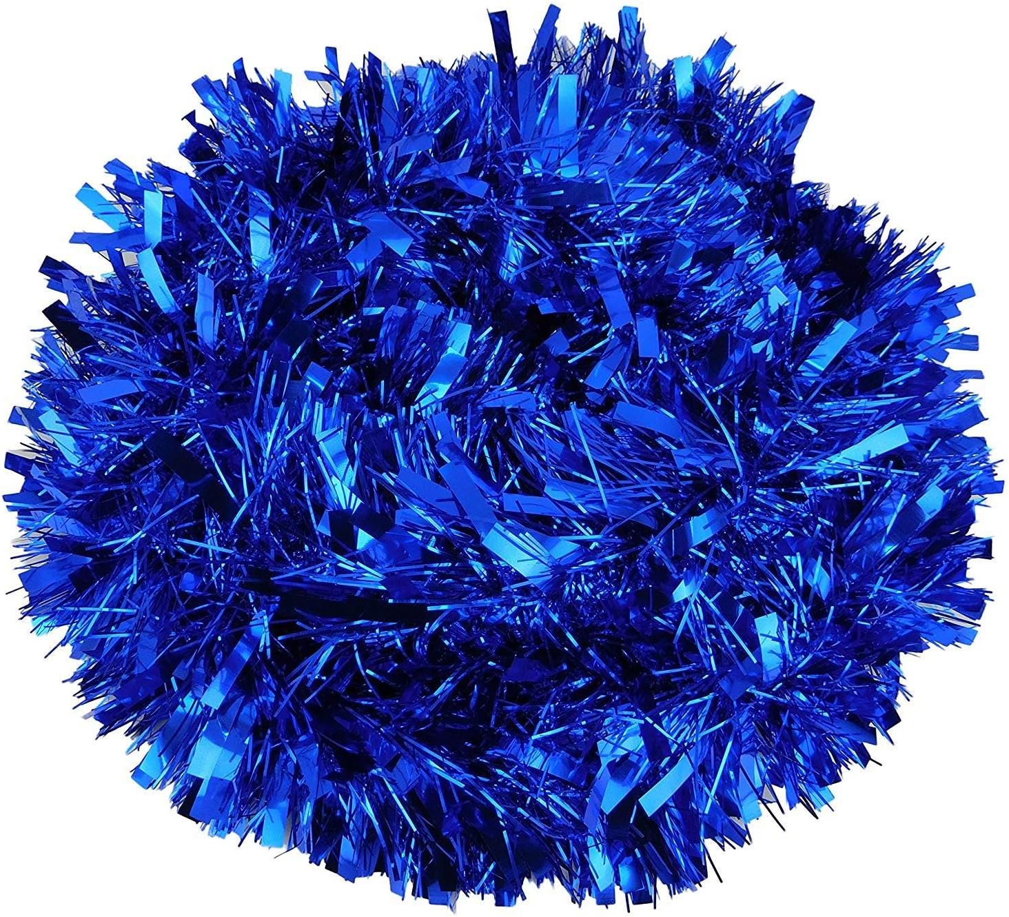 SHATCHI1.8m/6ft Blue Luxury Deluxe Chunky Christmas Tinsel Garland Xmas Tree Decorations, one
