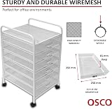 Osco White Wiremesh Cart | Document Trolley with 6 Drawers | Mobile Storage view 6