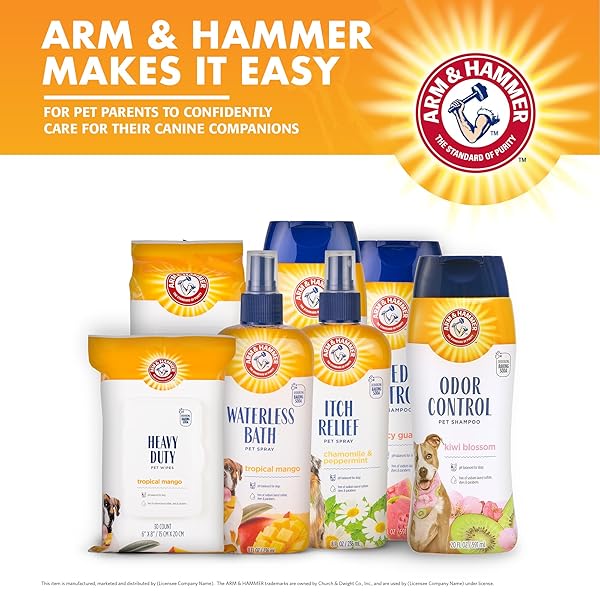 ARM & HAMMER FOR PETS SUPER DEODORIZING DOG SPRAY WITH BAKING SODA FOR ODOR CONTROL, FRESHENS COAT BETWEEN BATHS, PH BALANCED FORMULA FOR DOGS, 8 FL OZ