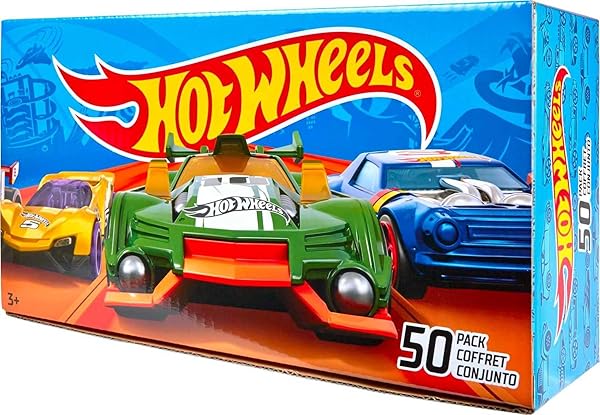 HOT WHEELS TOY CARS & TRUCKS, 50-PACK OF 1:64 SCALE VEHICLES, INDIVIDUALLY PACKAGED (STYLES MAY VARY)