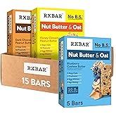 RXBAR Nut Butter and Oat Protein Bars, Protein Snacks, Snack Bars, 3-Flavor Variety Pack (3 Boxes, 15 Bars)