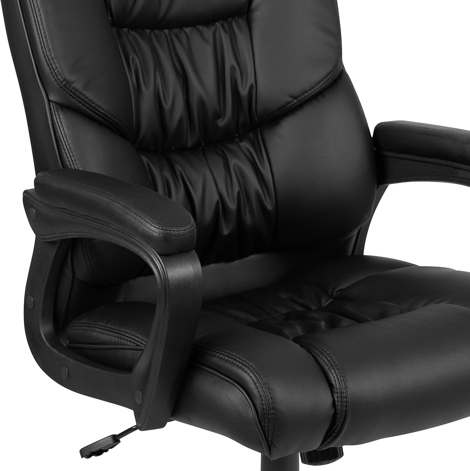 Flash Fundamentals Big & Tall 400 lb. Rated Black LeatherSoft Swivel Office Chair with Padded Arms: Furniture & Decor