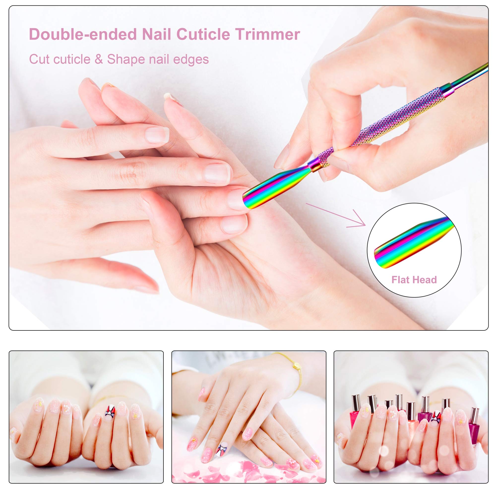 KENED Nail Care Kit - 3 in 1 Manicure Set - Cuticle Nipper, Cuticle Cutter and Cuticle Scrapper - Perfect Nail Care At Home - Stylish and Efficient Nail Tools