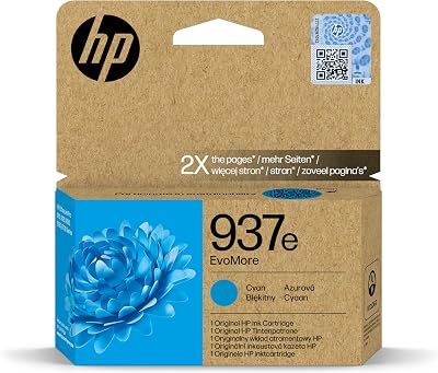 HP 937e EvoMore Cyan Original Ink Cartridge ~1650 Pages HP OfficeJet Pro 9120e