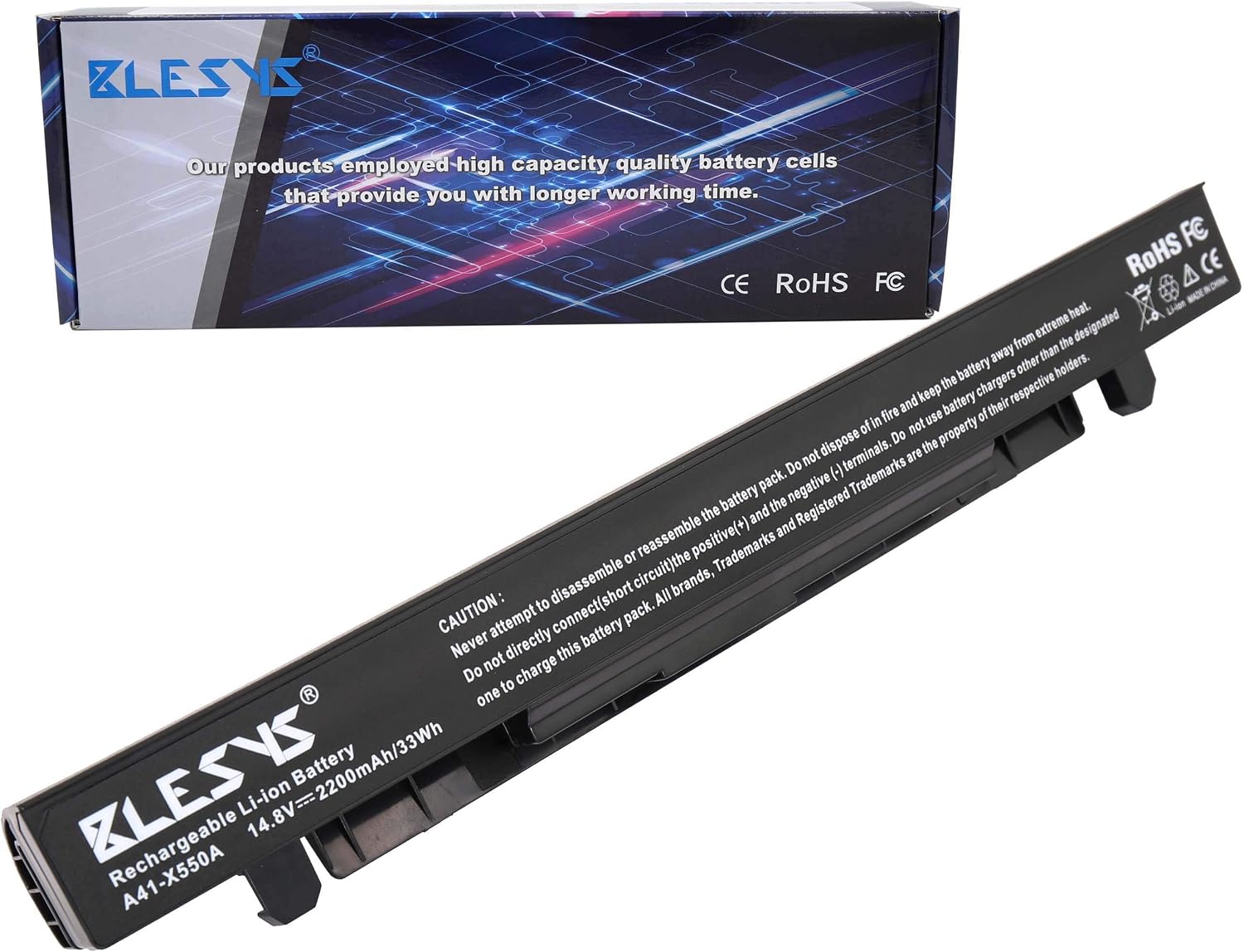 BLESYS Laptop Battery for Asus K550C K550L K550V K550J K552E K550CA K550 Laptop 14.4V 32Wh 2200mAh (Kompatibel mit Original +15V 44Wh 2950mAh)