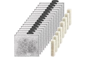 AQOOSTER 16 Pack Medium Fish Tank Filter Cartridges for Aqueon QuietFlow LED PRO Power Filter Size 10/Power Filter Size 10/E Internal Power Filter Size 20/Shrimp Filter/Small Zilla Filter (+8 Filter Pads)