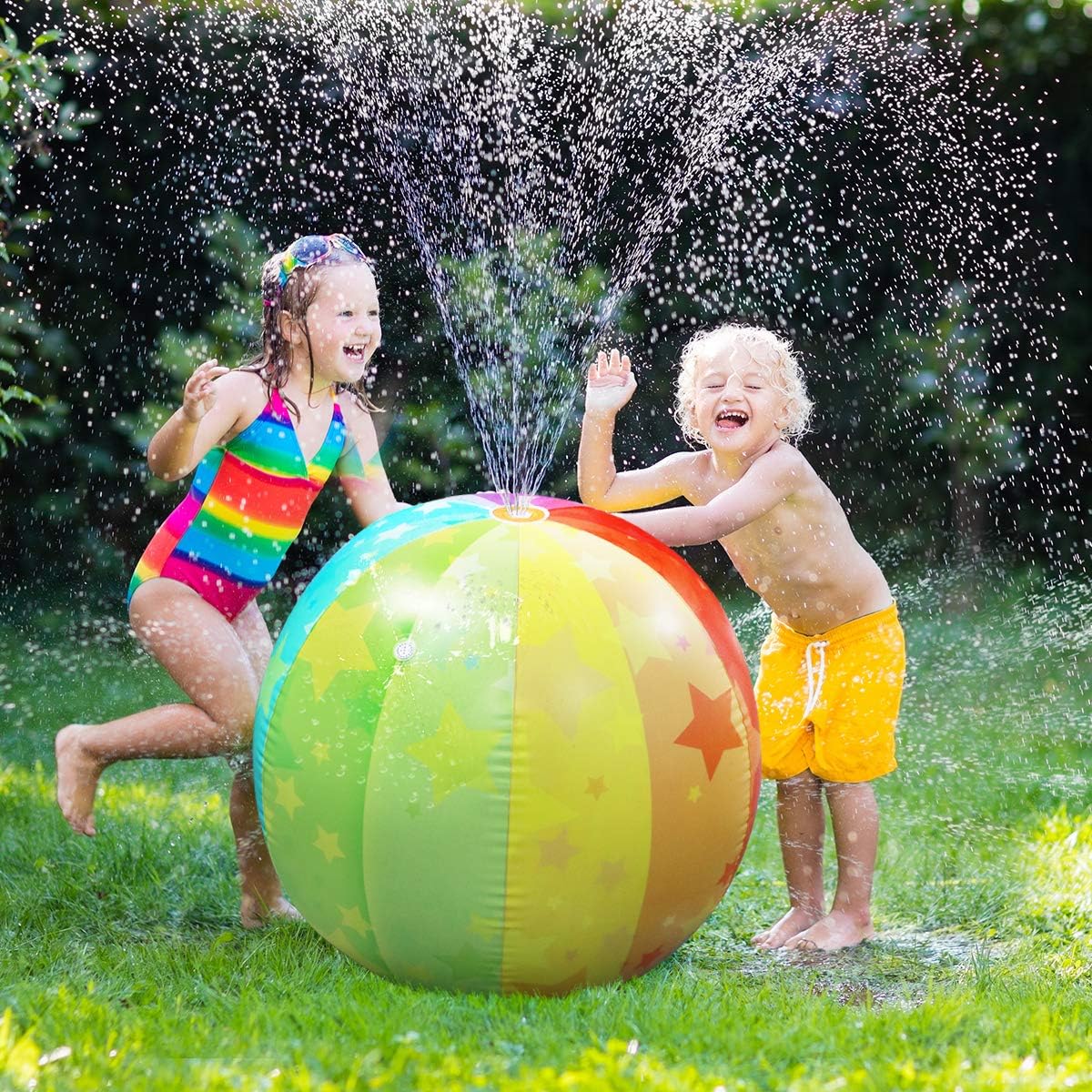 beach ball water sprinkler