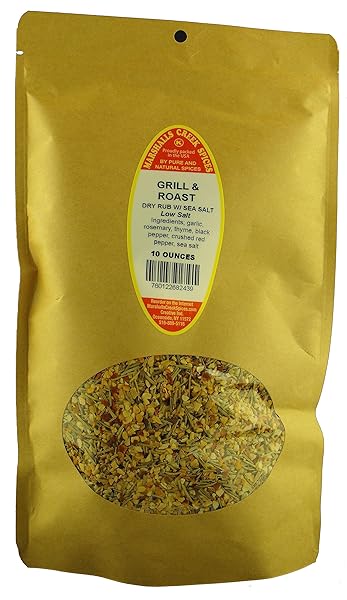 MARSHALLS CREEK SPICES LOW SALT, FRENCH STYLE GRILL & ROAST RUB WITH SEA SALT 10 OUNCE ECO FRIENDLY KRAFT STAND-UP POUCH