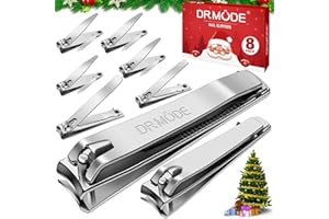 DRMODE Finger Nail Clippers Adult - Christmas Stocking Stuffers 8 Pack Nail Clippers Bulk for Men Women Sharp Travel Toenail Clippers and Fingernail Clipper Set Curved Cutter Trimmer with Nail File