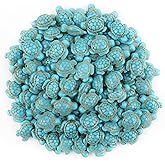 Framendino, 85 Pack Synthetic Turquoise Sea Turtle Charms Ocean Animal Spacer Turtles Beads for Jewelry Making (Blue)