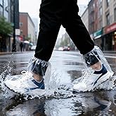 Disposable Rain Shoe Covers Shoe Protectors, 10 Pairs Individually Wrapped Thickened Waterproof Non-Slip Overshoes, Clear Boot Protectors for Men & Women - for Commute, Travel, Water Park, Gardening