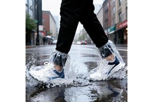 Waterproof Shoe Covers for Rain - 10 Pairs of Durable Shoe Covers Disposable, Non-Slip Plastic Overshoes, Water Proof Boot Pr