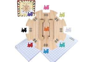 GOTHINK Mexican Train Dominoes Accessories Set - Large Size Pine Hub, 9 Colorful Metal Markers, 50-Sheet Score Pads*2