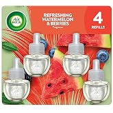 Air Wick Plug In Scented Oil Refills, Fresh Watermelon &amp; Berries, 4ct | Air Wick watermelon air freshener scented oil refill, infused with essential oils, for a plug-in warmer in home living spaces