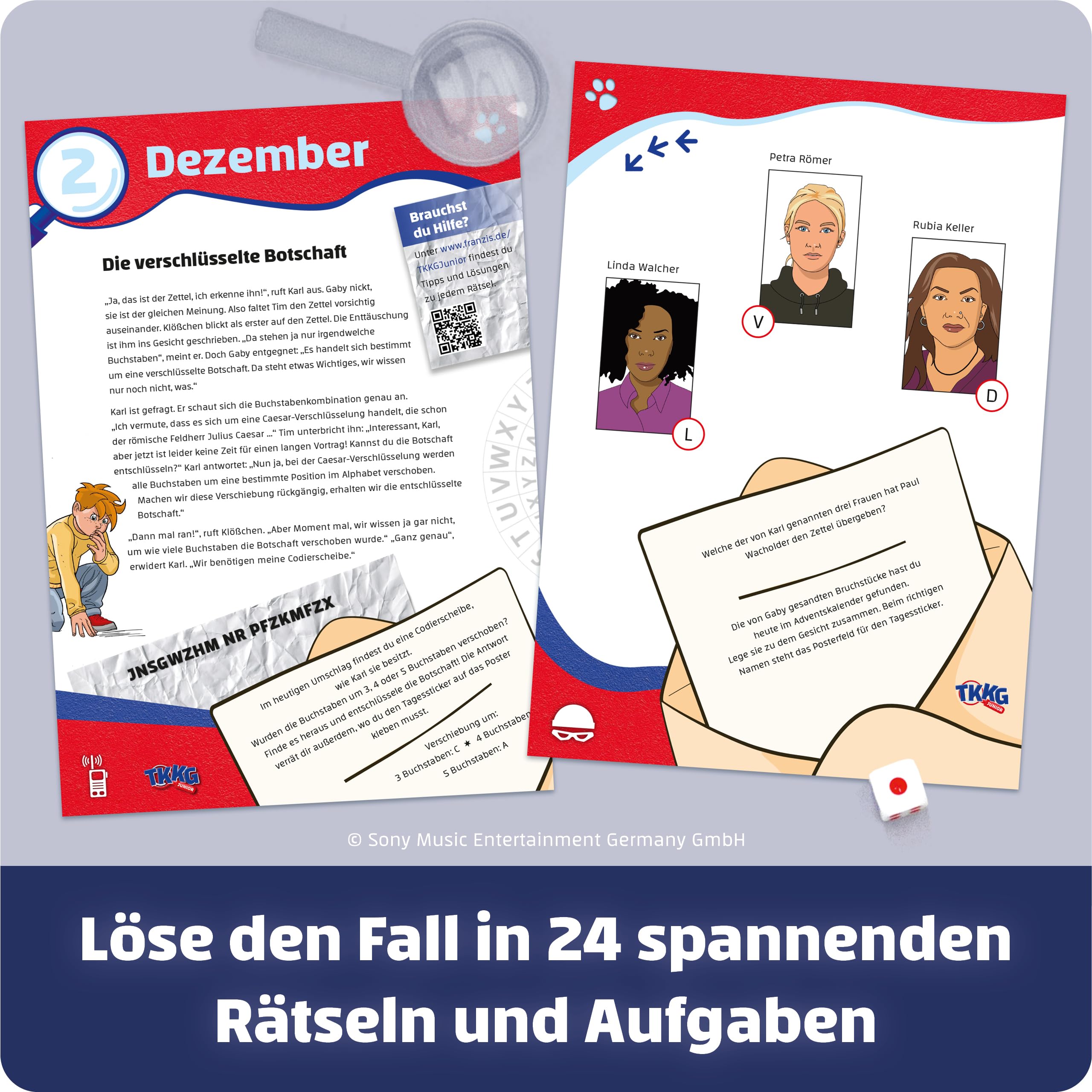 FRANZIS 67240 - TKKG Junior Escape-Adventskalender: Die Jagd nach den Weihnachtsganoven 3