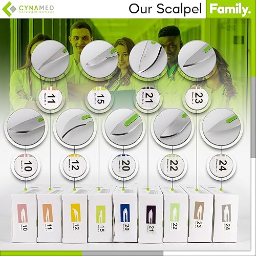 Disposable Scalpel Box Of 10 Sterile S - For Dermaplaning, Podiatry, Crafts & More Sterile Surgical Blade