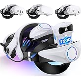 Head Strap with Battery for Meta Quest 3S/Quest 3/Quest 2, Comfor VR Accessory with 2 Adjustable Knobs to Adjust for Head Fit, Elite Strap with 7500mah Battery Pack for Extended 3H of Playtime