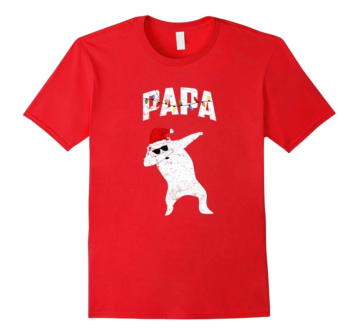 Papa Bear Dabbing Sunglasses Christmas Pajamas Tshirt Dab-Rose