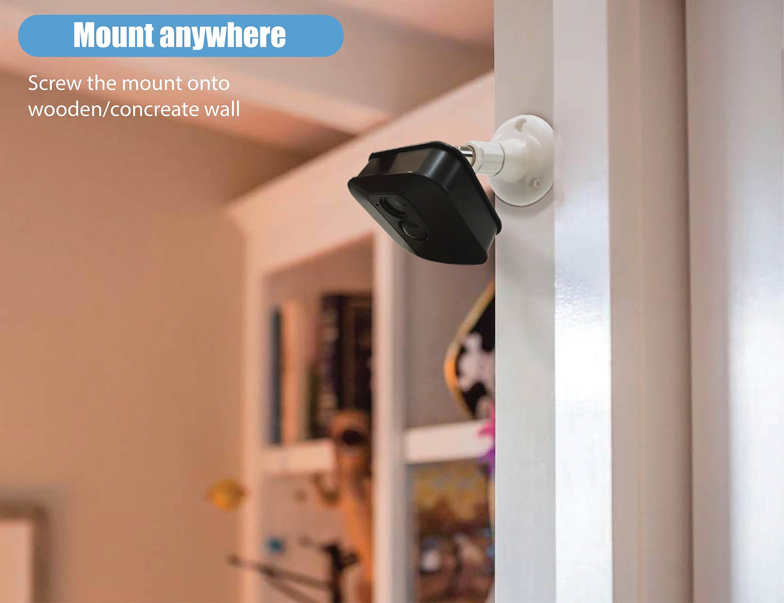 Camera Mount for Blink XT w/Mounting Connector Bracket (8 cm White 3