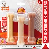 Nylabone Extreme Tough Dog Chew Toy Bones Peanut Butter Chicken Bacon 3-Piece view 2