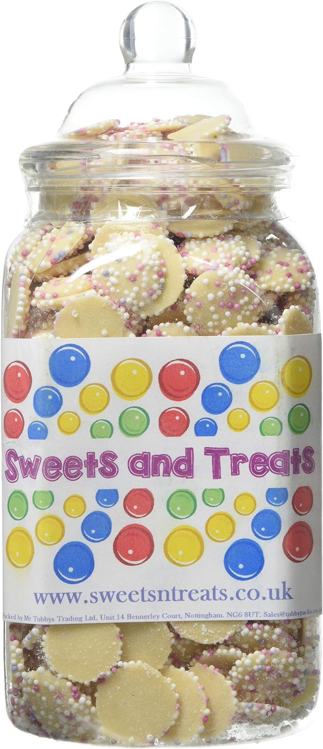 Mr Tubbys White Chocolate Jazzies Medium Jar, 650 g