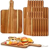 Geetery 16 Pcs Acacia Wood Cutting Board Bulk Kitchen Wooden Chopping Boards with Handle Serving Tray Charcuterie for Pizza, Bread, Cheese, Fruit, Vegetables Housewarming Gift(18 x 12 Inch)