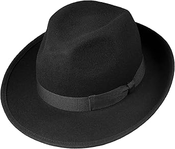 Schwarzer Wollhut in klassischer Bogart Form