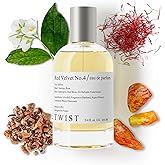 Twist - Red Velvet No. 4 - Eau De Parfum Inspired by MFK Baccarat Rouge 540, Long-Lasting Perfume For Women & Men, Paraben Free, Vegan, Clean Ingredients, Unisex - Spray 100 ml | 3.4 fl. oz.