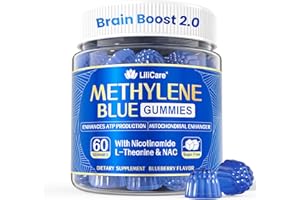 LILICARE Methylene Blue Gummies for Humans | Upgraded High-Potency Antioxidant & Brain Booster Supplement for Cognitive Function, Energy, Cellular& Mitochondrial Health | Pure, Fast-Absorbing, Vegan, 60 Count
