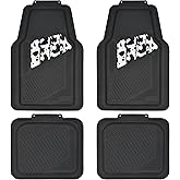 CAR PASS Heavy Duty Rubber Floor Mats Cow Print Car Mats 4-Piece Car Mat Set - Universal Waterproof Floor Mats for Car SUV Truck, Durable All-Weather Mats
