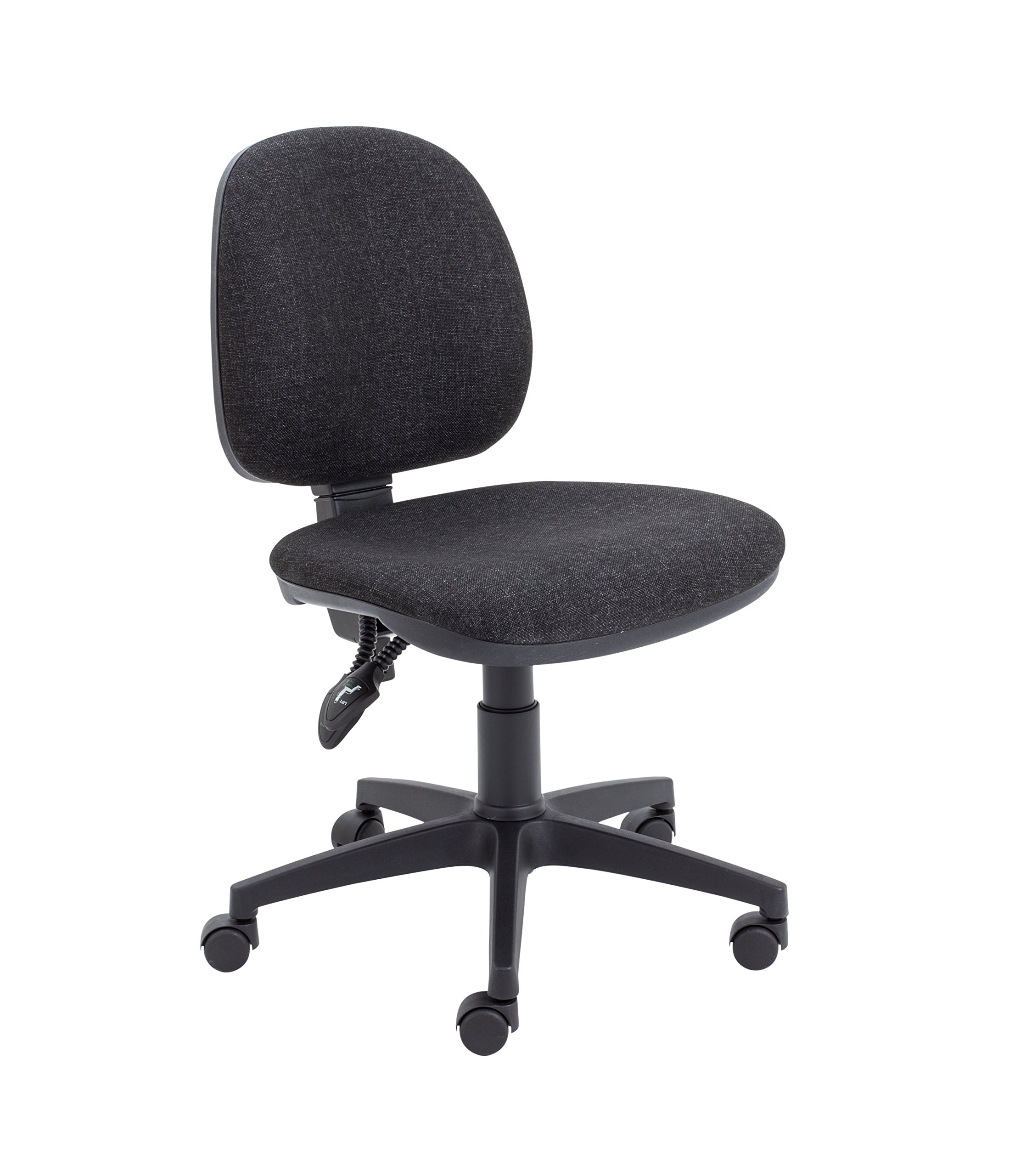 Office Hippo Mid Back Desk Chair, Swivel Home & Office Chair, Height Adjustable Seat & Lumbar Support For Extra Comfort, Computer Chair For Daily Use, Up To 115kg Weight - Charcoal Grey
