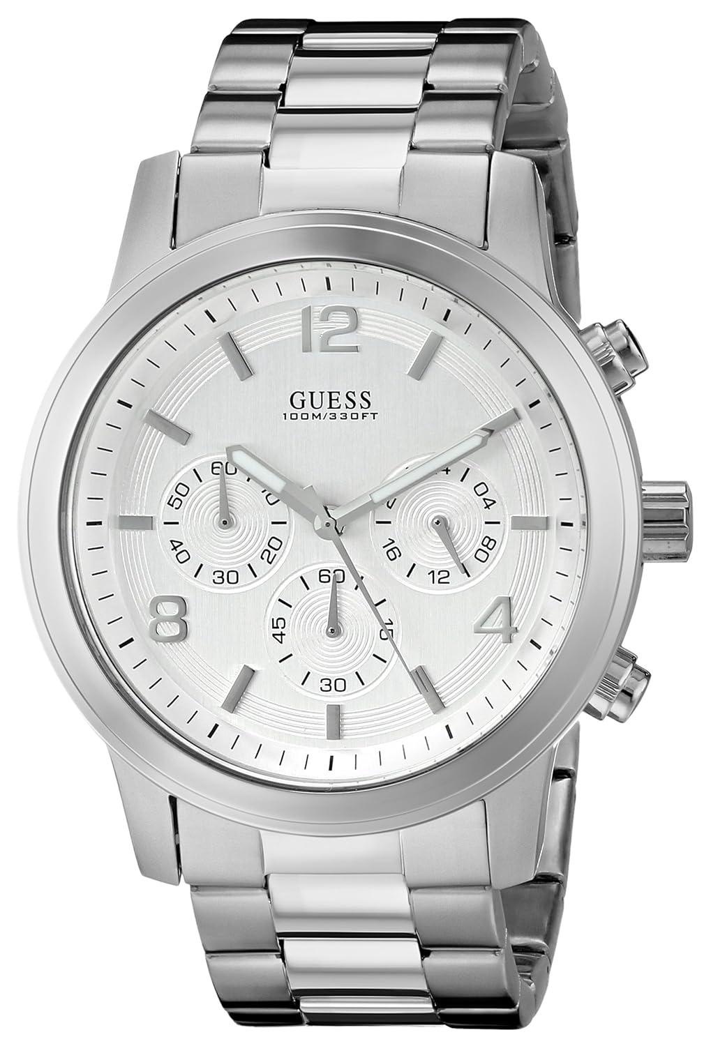 GUESS Men's U13577G1 SilverTone Stainless Steel Watch with