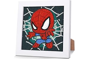 KOJEFCV Cartoon Diamond Art Painting Kits for Kids with Frame,Cartoon Diamond Art for Kids Ages 4-8-12,Easy Gem Kit Kid with Beautiful Package for Gift Home Wall Decor(7x7inch)