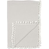 Crane Baby Muslin Swaddle Blanket, Soft Cotton Lightweight Nursery and Stroller Blanket for Baby Boys & Girls, Moonstone, 30" x 40"