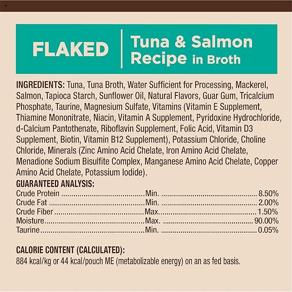 WELLNESS CORE TINY TASTERS FLAKED ADULT WET CAT FOOD, NATURAL, PROTEIN RICH, GRAIN FREE, TUNA AND SALMON RECIPE, 1.75 OZ, PACK OF 12 POUCHES